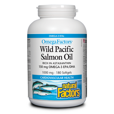 와일드 태평양 연어 오일 180 캡슐, Wild Pacific Salmon Oil 1000mg, 180 Softgels