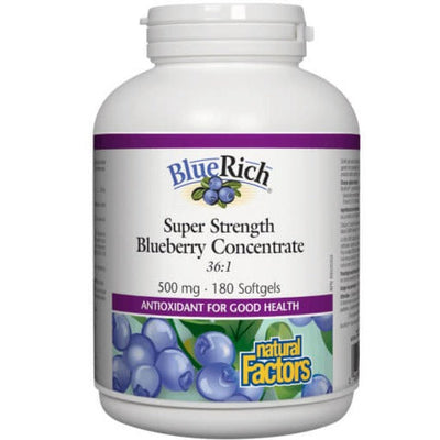고농축 36배 천연 블루베리 안토시아닌 항산화 영양제, 500mg, 소프트젤 180정 BlueRich® Super Strength Blueberry